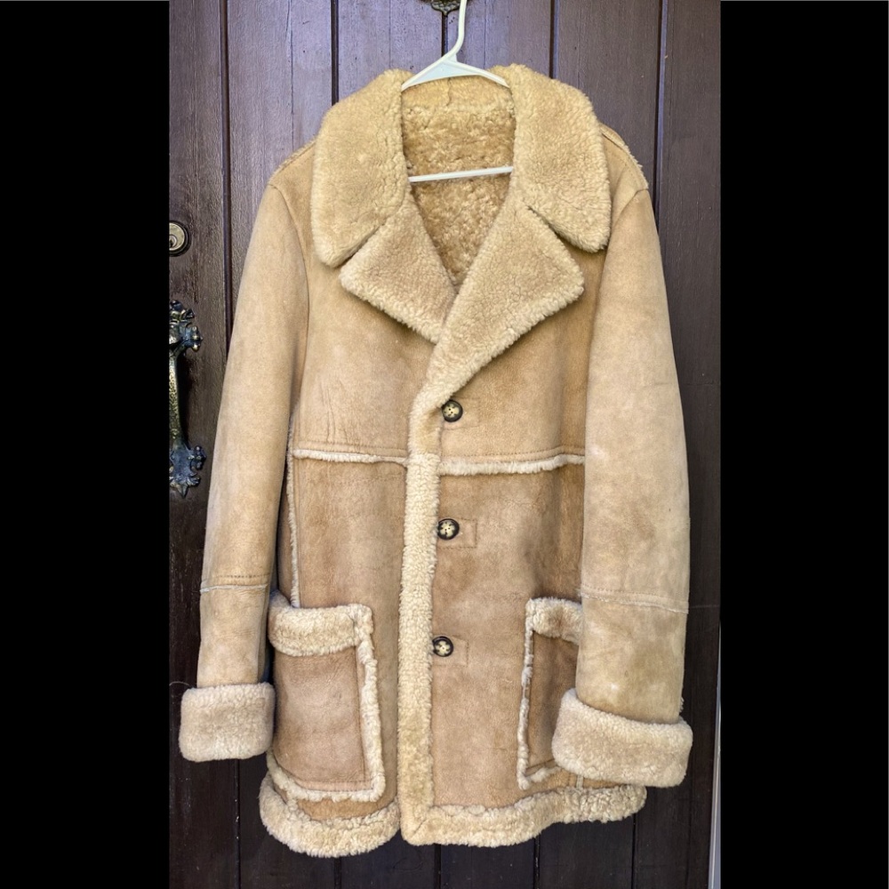 Genuine Shearling Sheepskin Coat Size 44 Used